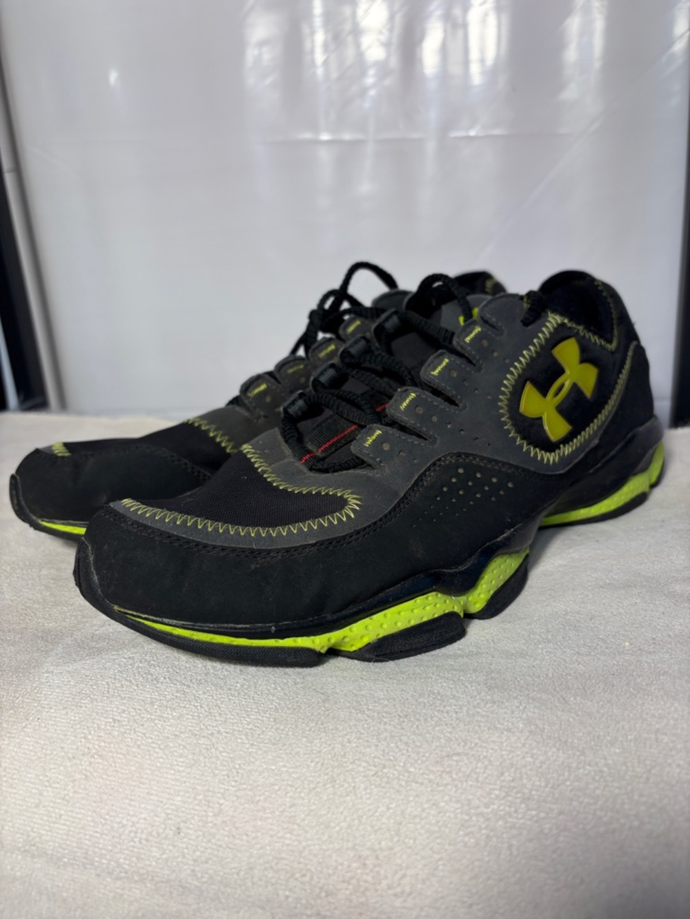 Under Armour Black & Neon Yellow Training Sneakers